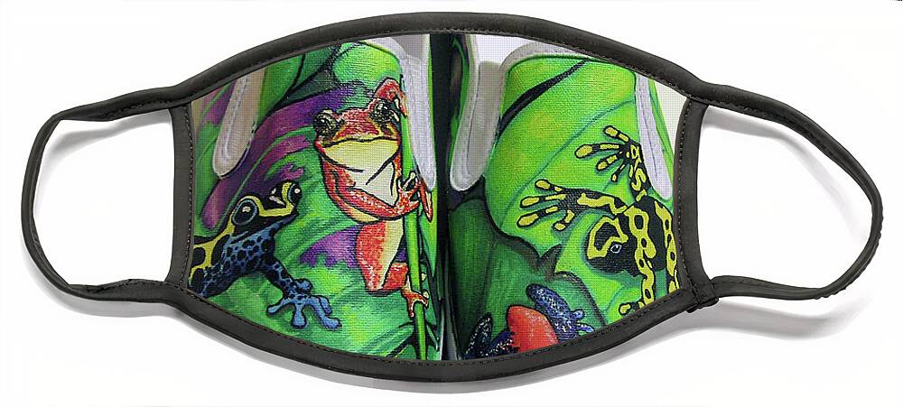 Hoppy Face Mask featuring the painting Hoppy Shoes by Adam Johnson
