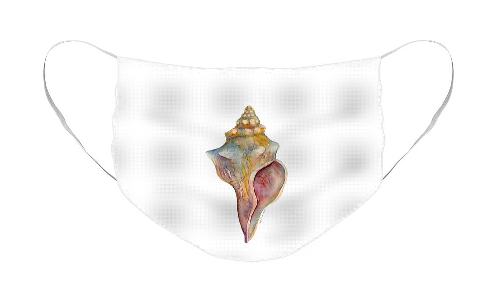 Conch Shell Painting Face Mask featuring the painting Horse Conch Shell by Amy Kirkpatrick
