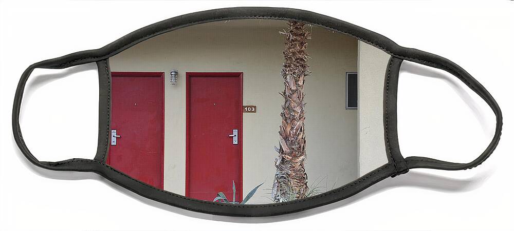 Hotel Face Mask featuring the photograph Hotel Rooms, 102 and 103, Palm Springs, CA by Erik Burg