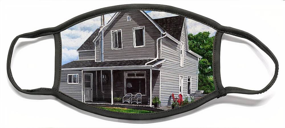 Home Face Mask featuring the painting House of Memories by Marilyn McNish