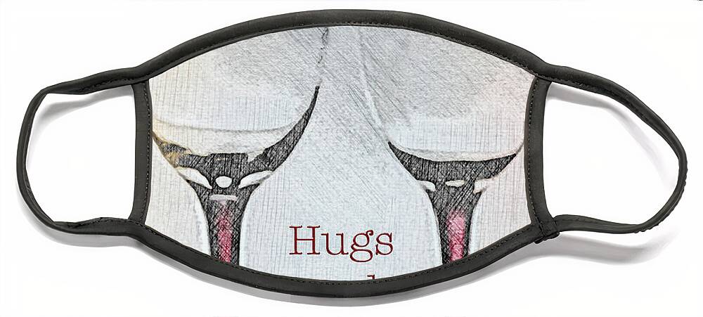 Hugs Face Mask featuring the digital art Hugs and Kisses by Sherry Hallemeier