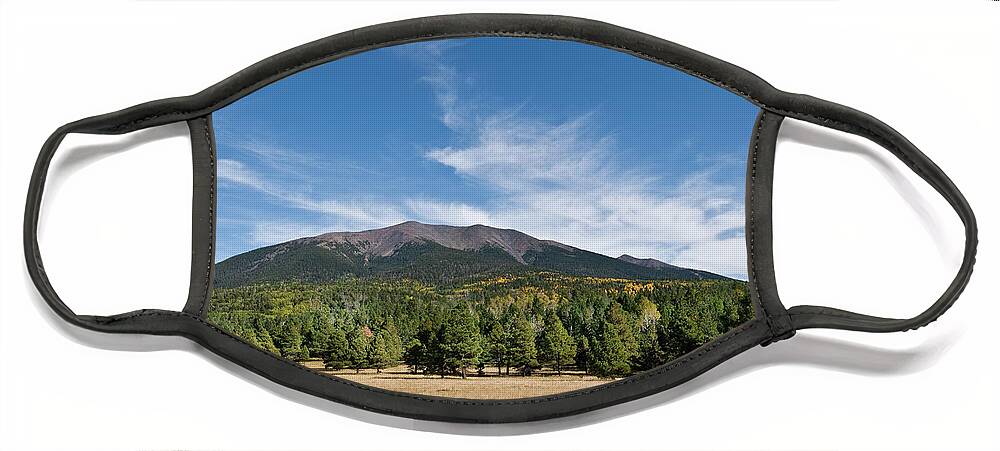Arizona Face Mask featuring the photograph Humphreys Peak from Hart Prairie by Jeff Goulden