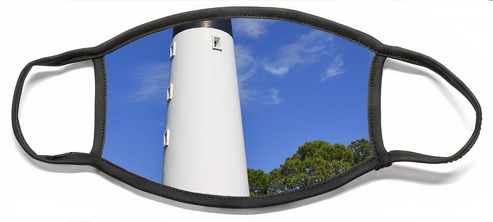 Lighthouse Face Mask featuring the photograph Hunting Island Lighthouse South Carolina by Louise Heusinkveld