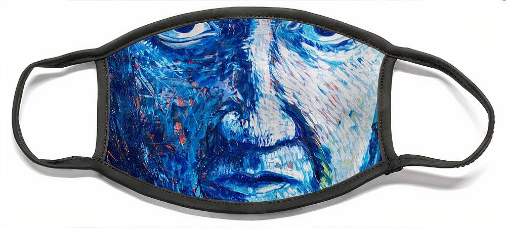 Blue Face Mask featuring the painting I See You In So Many Ways by Rollin Kocsis