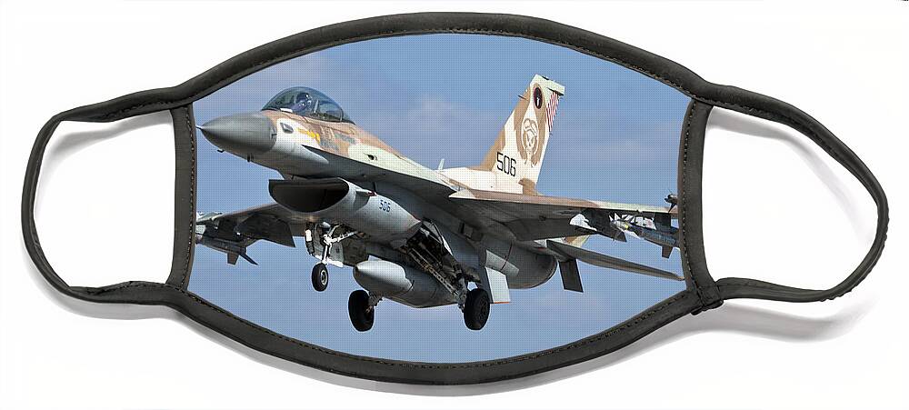Israel Face Mask featuring the photograph IAF F-16C Fighter by Nir Ben-Yosef