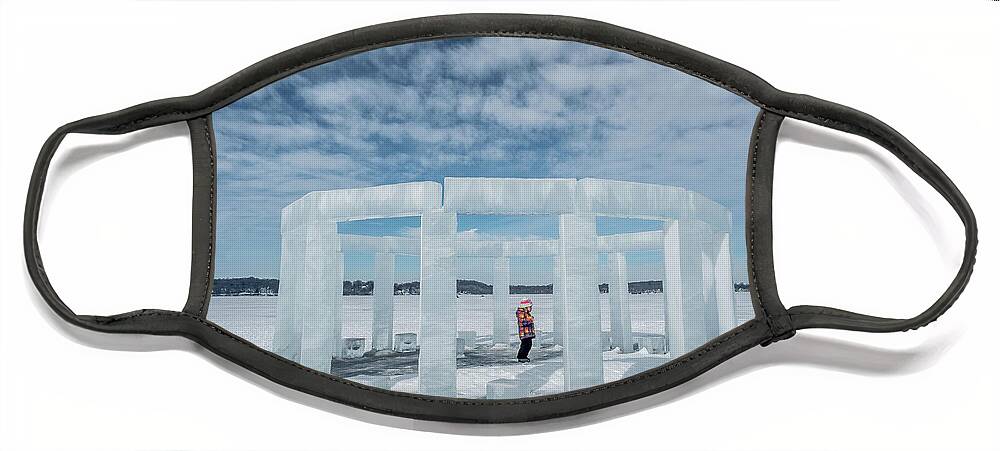 Lake Mills Face Mask featuring the photograph Icehenge by Kristine Hinrichs
