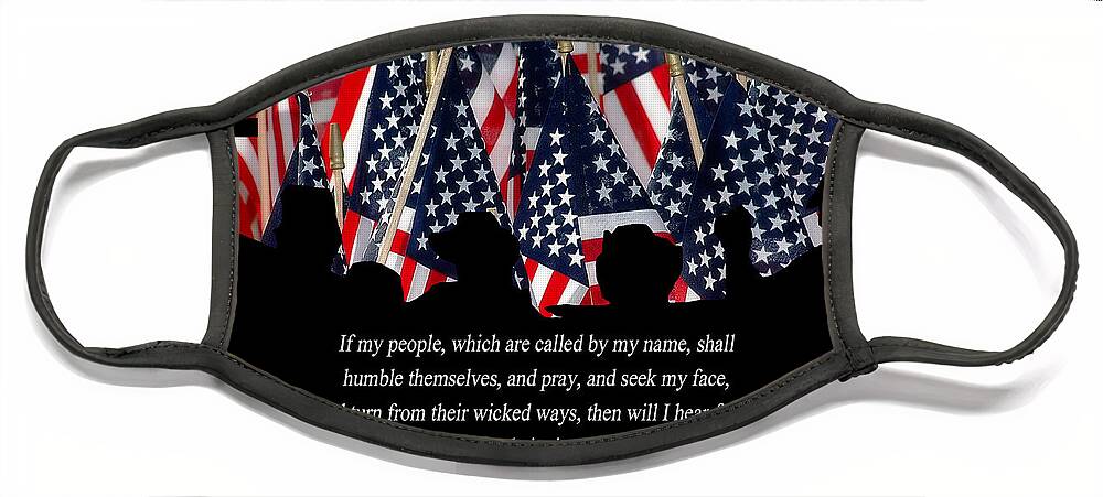 American Flags Face Mask featuring the photograph If My People by Carolyn Marshall