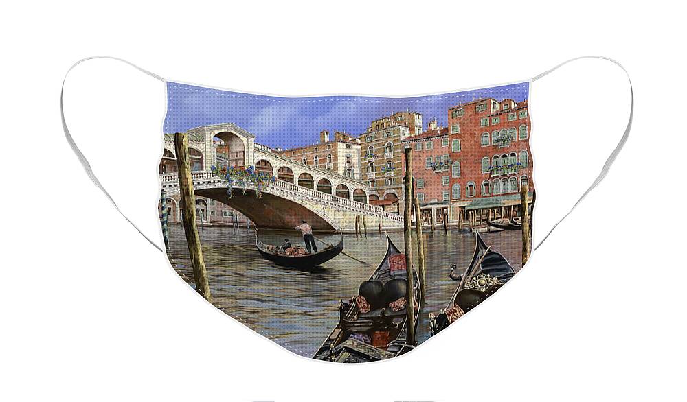 Venice Face Mask featuring the painting Il Ponte Di Rialto by Guido Borelli