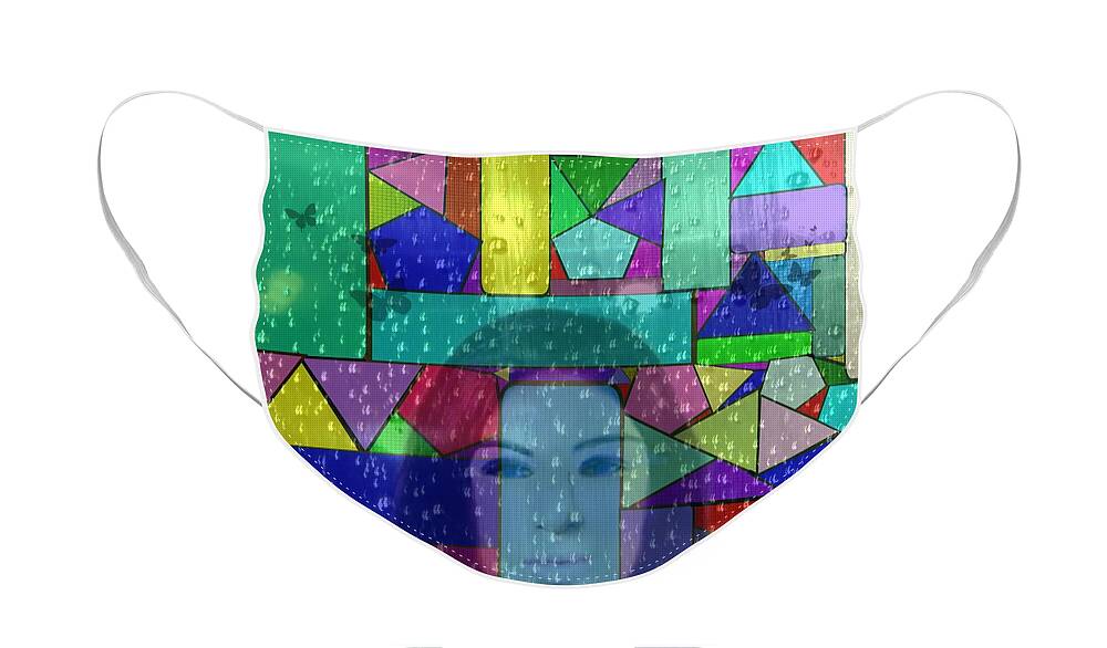 Stained Glass Face Mask featuring the digital art I'll Always Remember by Diamante Lavendar