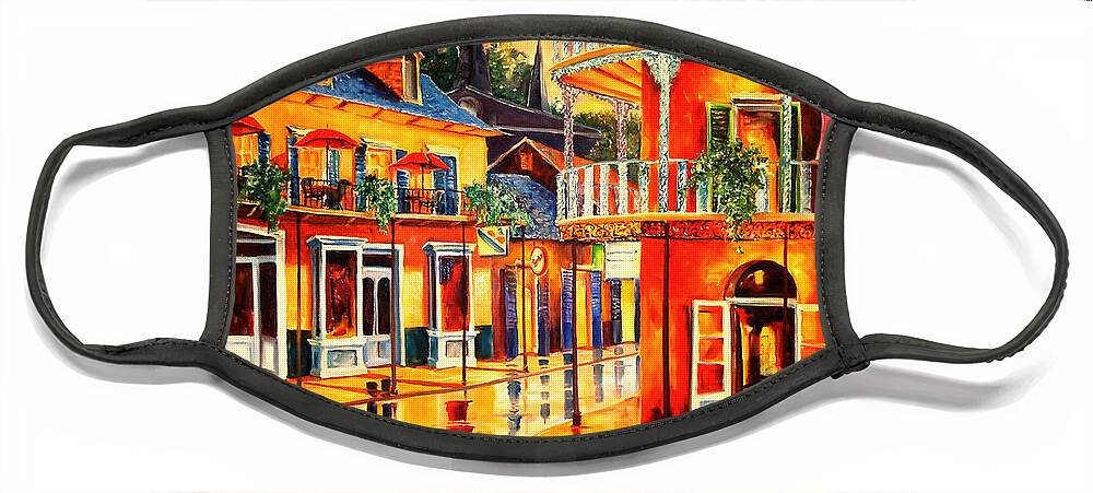 New Orleans Face Mask featuring the painting Images of the French Quarter by Diane Millsap