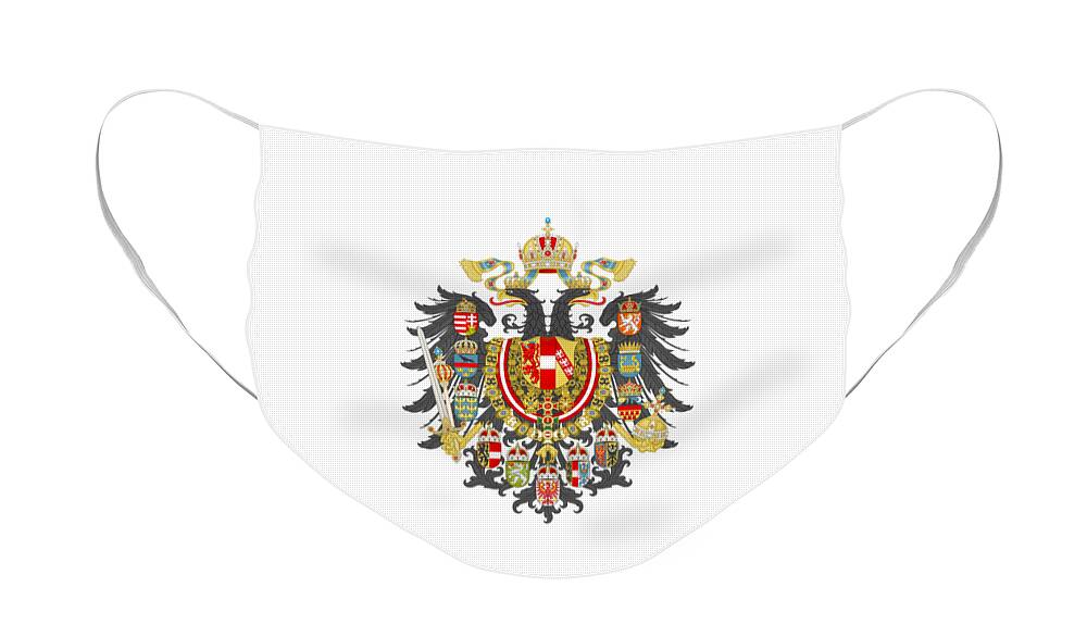 Flag Face Mask featuring the digital art Imperial Coat of Arms of the Empire of Austria-Hungary transparent by Helga Novelli