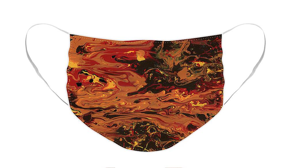 Abstract Face Mask featuring the painting In Flames by Matthew Mezo