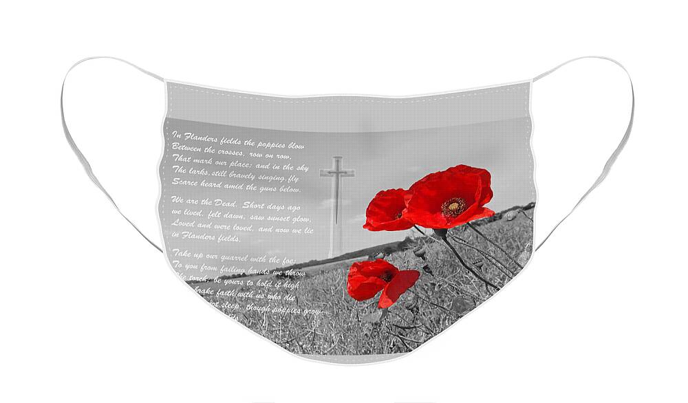 Poppy Field Face Mask featuring the photograph In Flanders Fields by Gill Billington