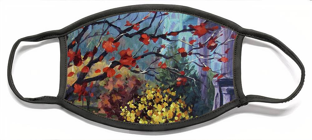Fall Face Mask featuring the painting In The Rainbow by Karen Ilari