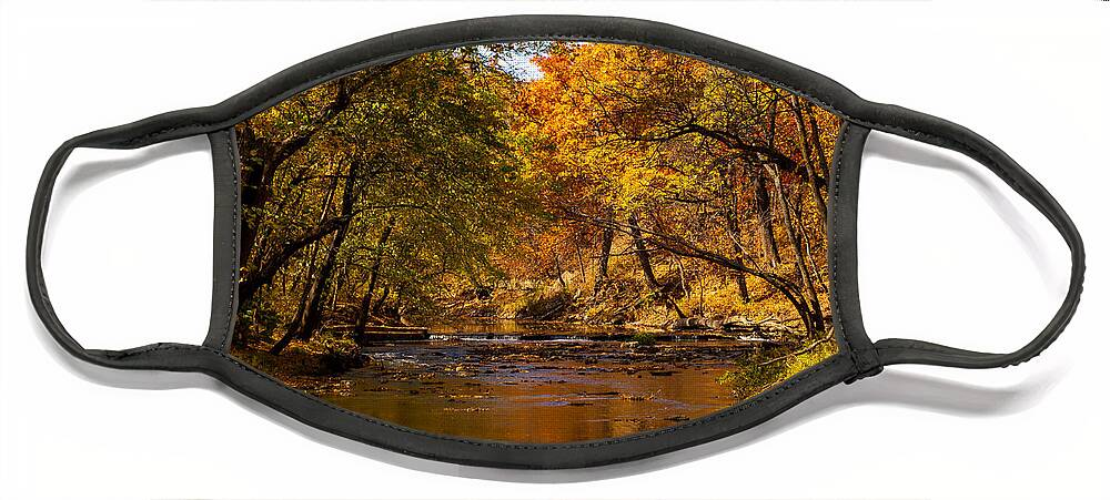 Nature Face Mask featuring the photograph Indian Creek in Fall Color by Jeff Phillippi