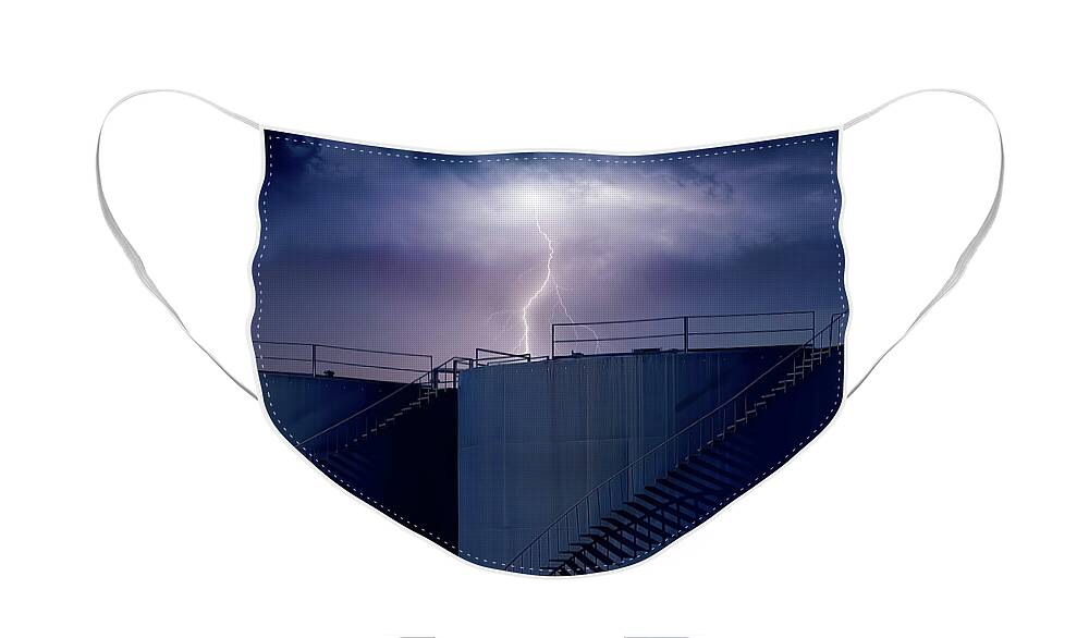 Lightning Face Mask featuring the photograph Inflammatory Situation by Mike Braun