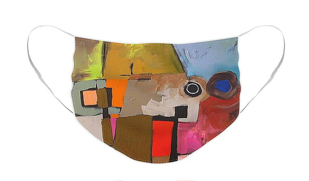 Original Face Mask featuring the painting Into The Deep by Linda Monfort
