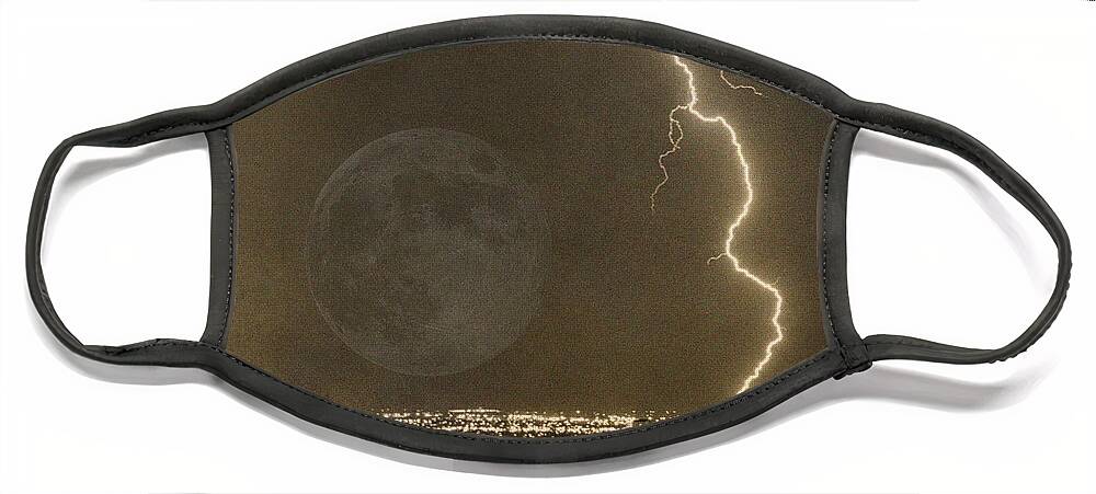  Lightning Face Mask featuring the photograph Into the night by James BO Insogna