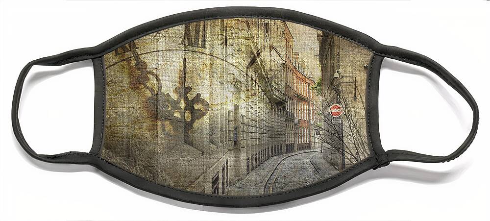 London Face Mask featuring the digital art Ironmonger Lane by Nicky Jameson