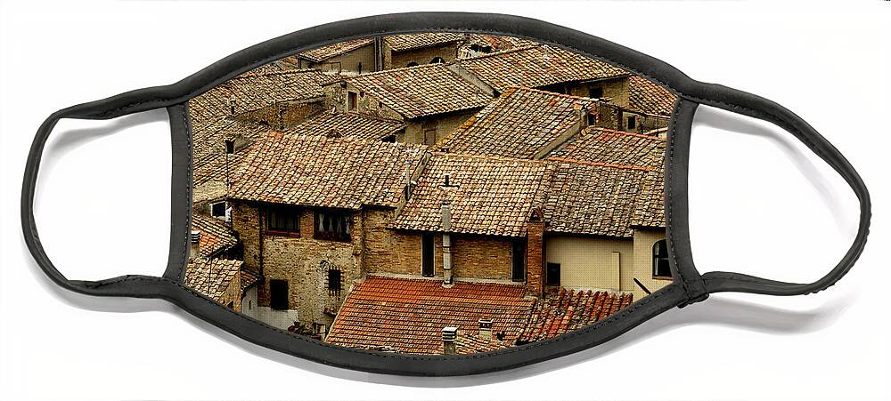 Tuscany Face Mask featuring the photograph Italian Rooftops by Peggy Dietz