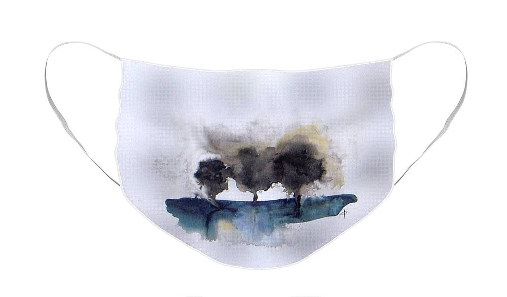 Abstract Face Mask featuring the painting It's still a breeze by Vesna Antic