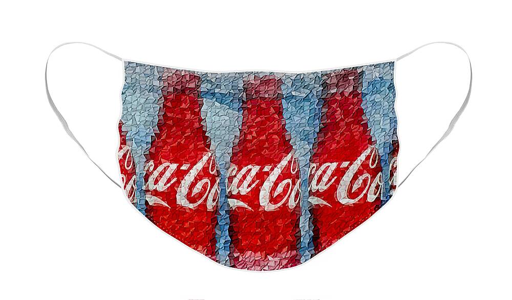 Coke Cola Face Mask featuring the photograph It's The Real Thing by Susan Candelario