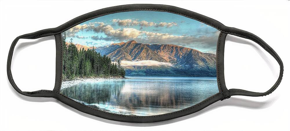 Photograph Face Mask featuring the photograph Jackson Lake by Richard Gehlbach