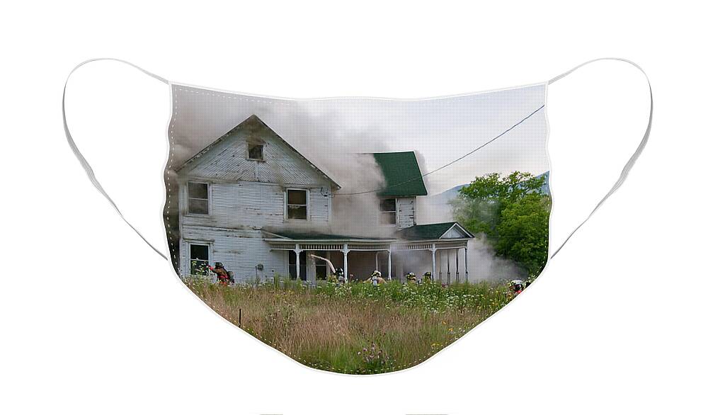 Fire Face Mask featuring the photograph Jay Fire 1559 by Guy Whiteley
