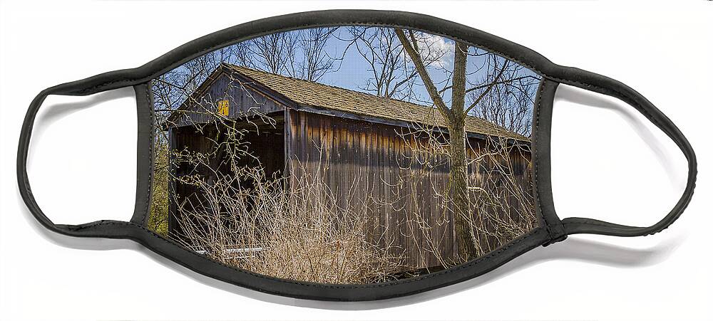 America Face Mask featuring the photograph Jediah Hill Covered Bridge by Jack R Perry