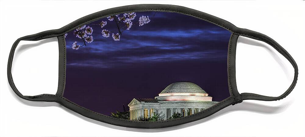 Cherry Blossoms Face Mask featuring the photograph Jefferson cherry sunrise by Erika Fawcett
