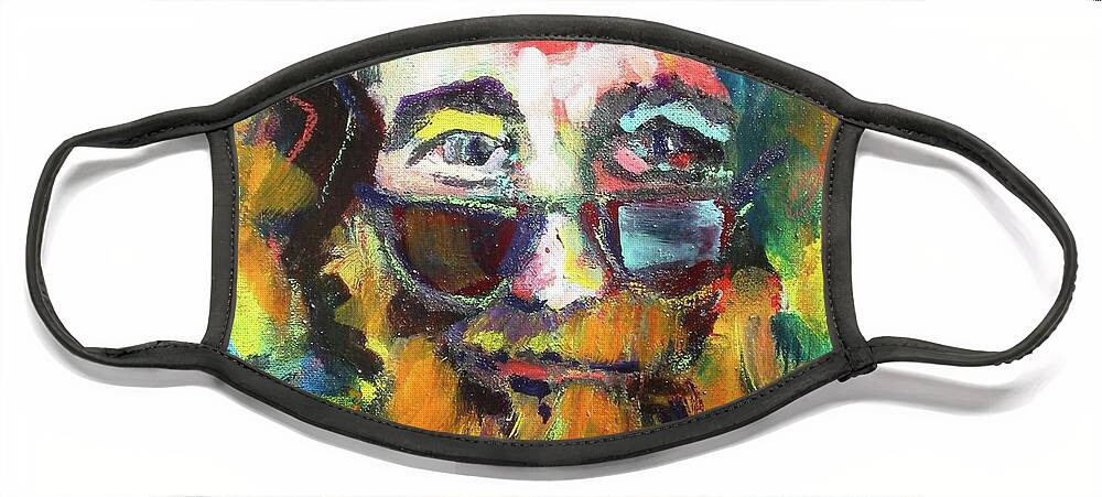 Grateful Dead Face Mask featuring the painting Jerry Garcia by Les Leffingwell