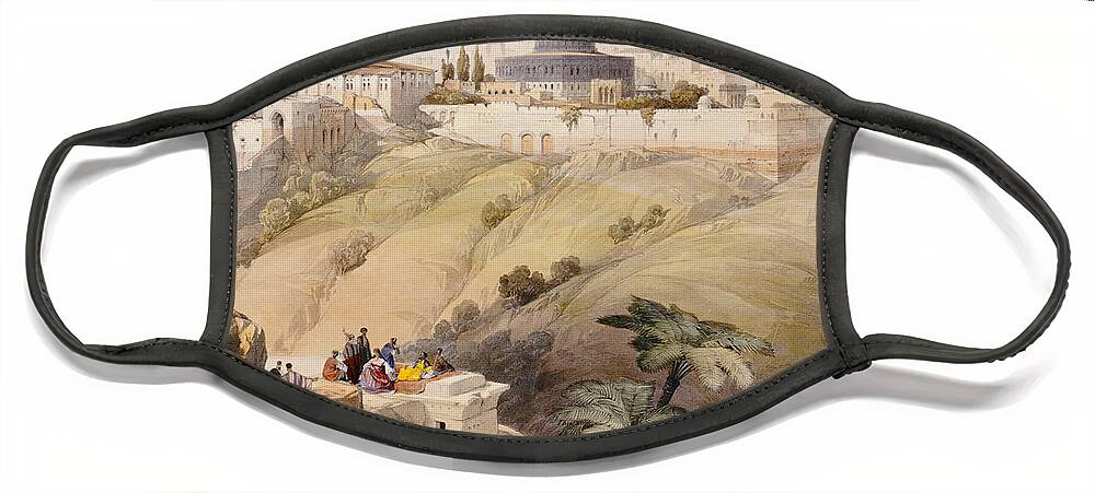 Landscape Face Mask featuring the painting Jerusalem by David Roberts