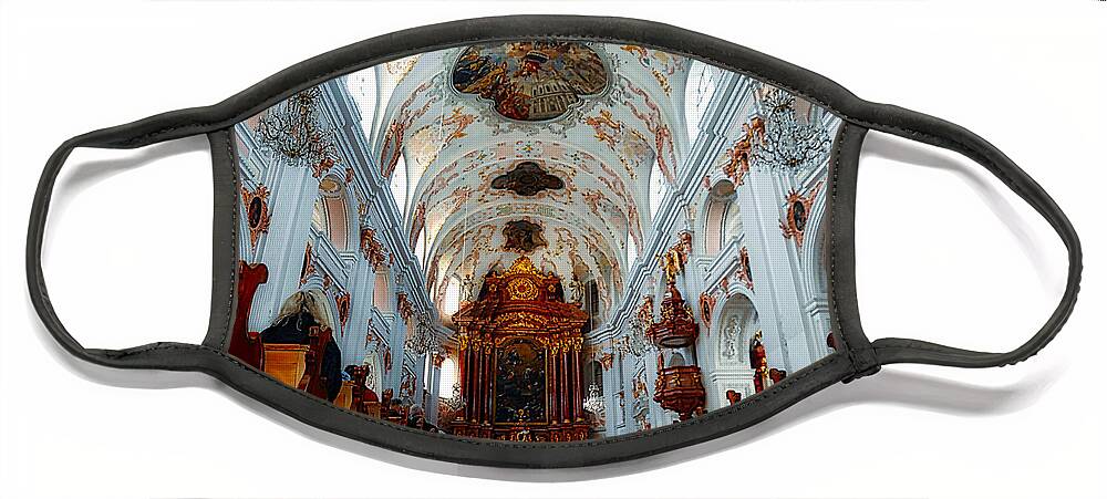 Lucerne Face Mask featuring the photograph Jesuit Church of Lucerne by Richard Gehlbach