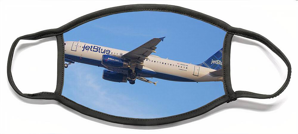 Jet Blue Face Mask featuring the photograph Jet Blue by Dart Humeston