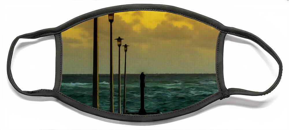 Jetty Face Mask featuring the photograph Jetty at sunrise by Stuart Manning