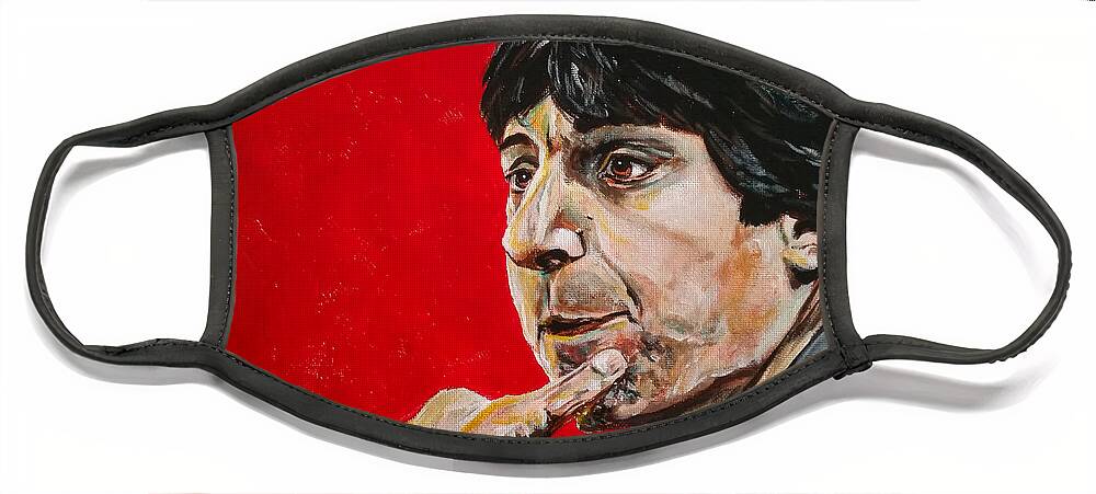 Portrait Face Mask featuring the painting Jimmy V by Joel Tesch