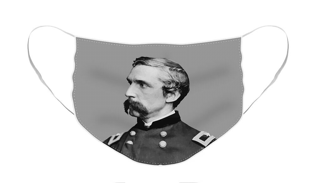 General Chamberlain Face Mask featuring the painting Joshua Lawrence Chamberlain by War Is Hell Store