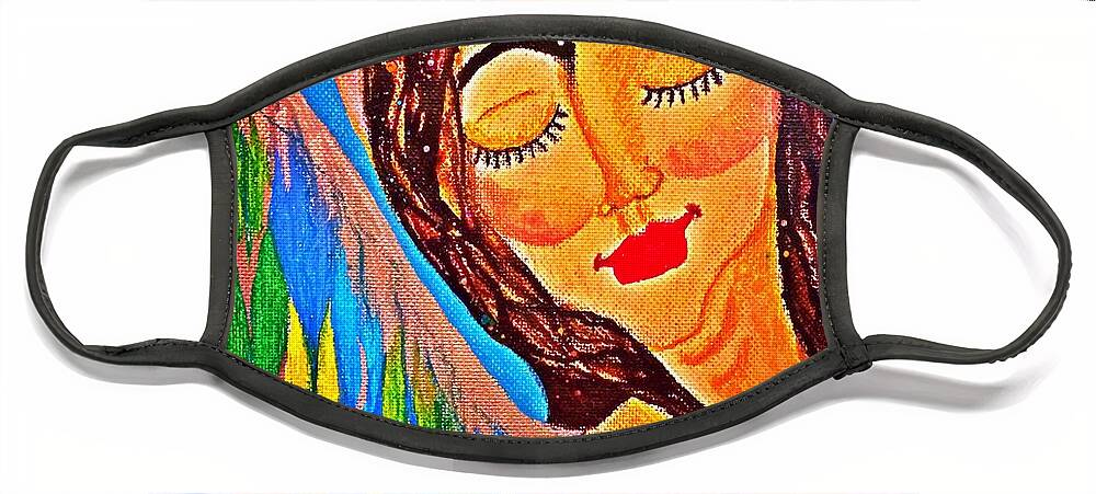 Angel Face Mask featuring the painting Kaeylarae by Christine Paris