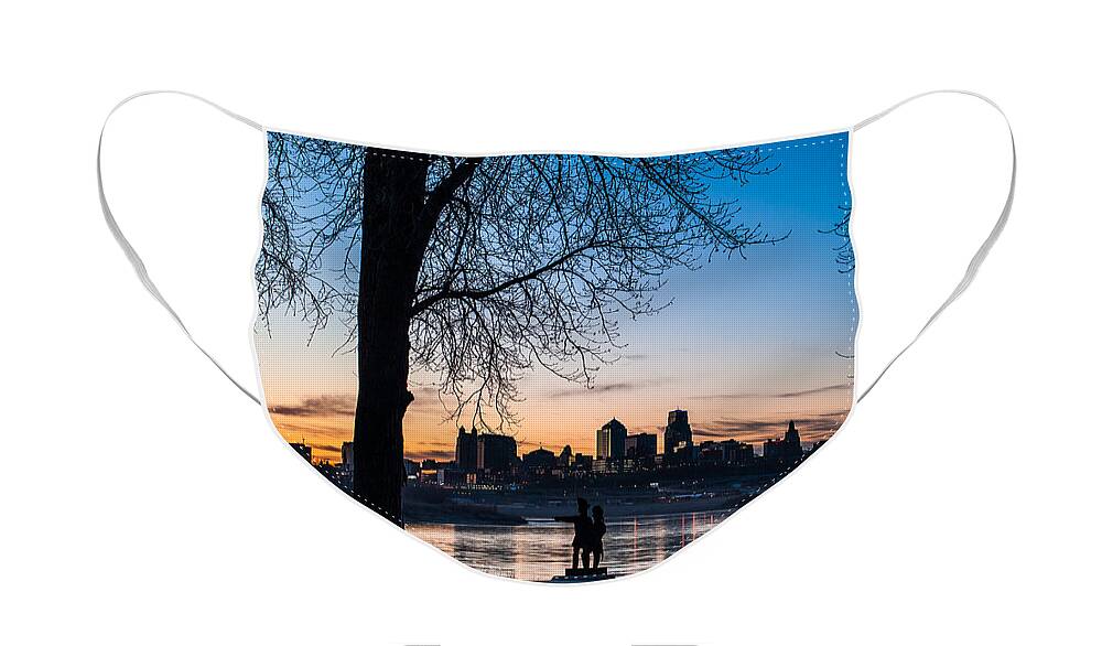 Kaw Point Face Mask featuring the photograph Kaw Point Park by Jeff Phillippi