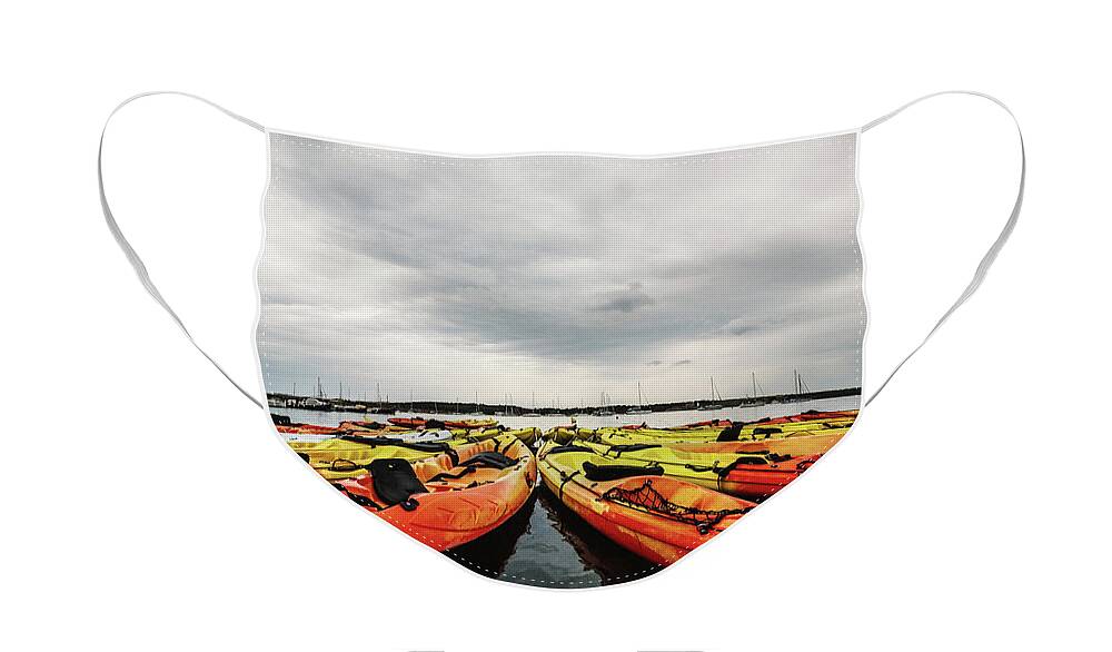 Kayak Face Mask featuring the photograph Kayaks by Gemma Silvestre