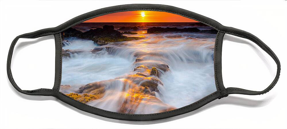 Sunset Face Mask featuring the photograph Keahole Point Sunset by Christopher Johnson