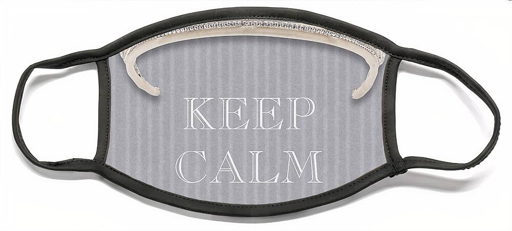 Keep Calm And Boogie Face Mask featuring the photograph Keep Calm and Boogie Diamond Tiara Gray Flannel by Kathy Anselmo