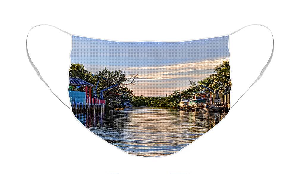 Key Largo Face Mask featuring the photograph Key Largo Canal by Chris Thaxter