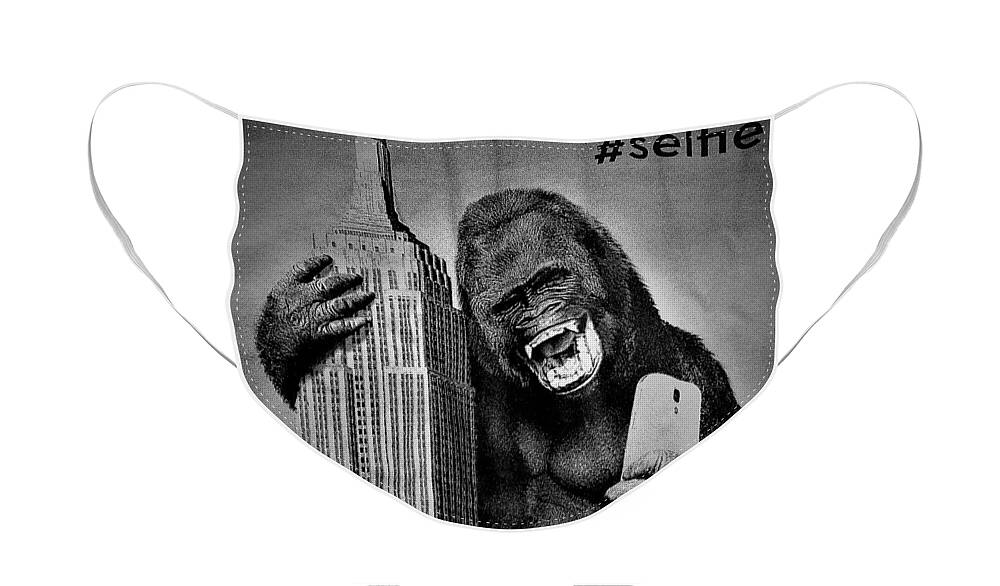 Architecture Face Mask featuring the photograph King Kong Selfie B W by Rob Hans