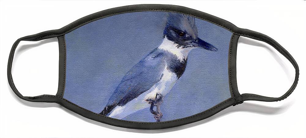 Kingfisher Face Mask featuring the painting Kingfisher by Marsha Karle