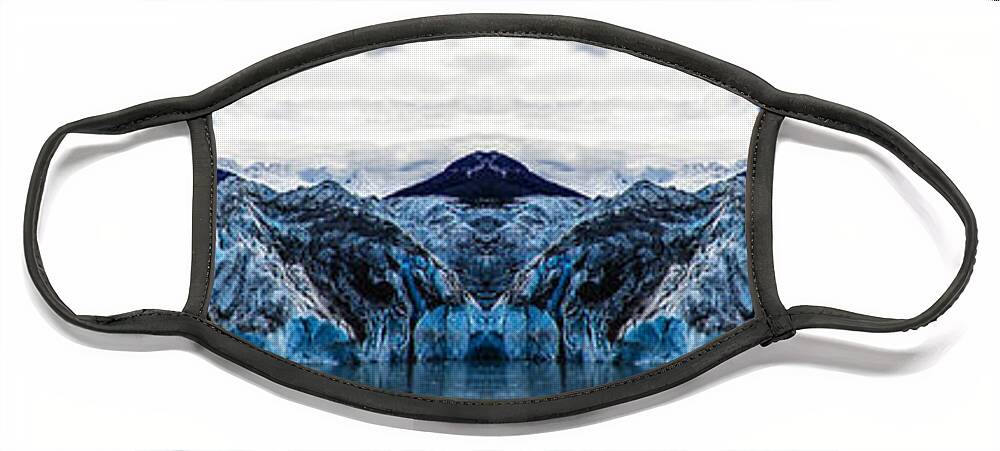 Mountains Face Mask featuring the digital art Knik Glacier Reflection by Pelo Blanco Photo
