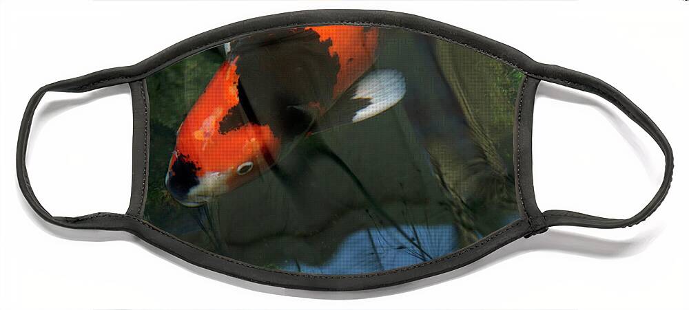 Koi Reflection Face Mask featuring the photograph Koi Reflection by Natalie Dowty