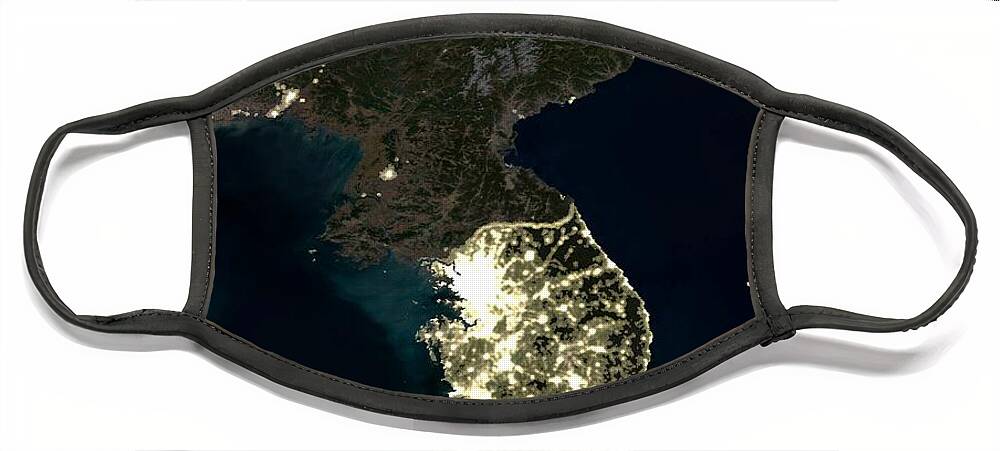 Korea Face Mask featuring the photograph Korean Peninsula by Planet Observer and SPL and Photo Researchers