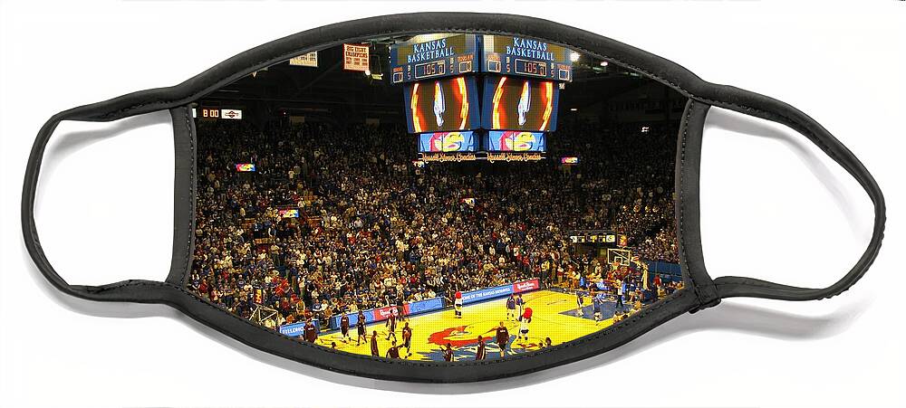 Allen Fieldhouse Face Mask featuring the photograph KU Allen Fieldhouse by Keith Stokes