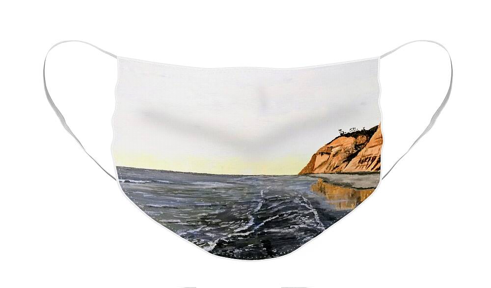 La Jolla Face Mask featuring the painting La Jolla Shoreline by Kevin Daly